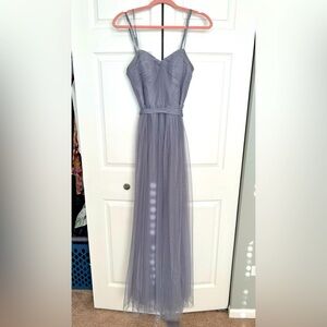 Adrianna Papell Gray Spaghetti Strap Maxi Dress